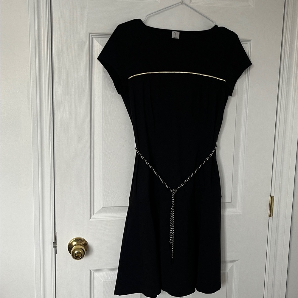 Tristan Black Dress with Gold Details